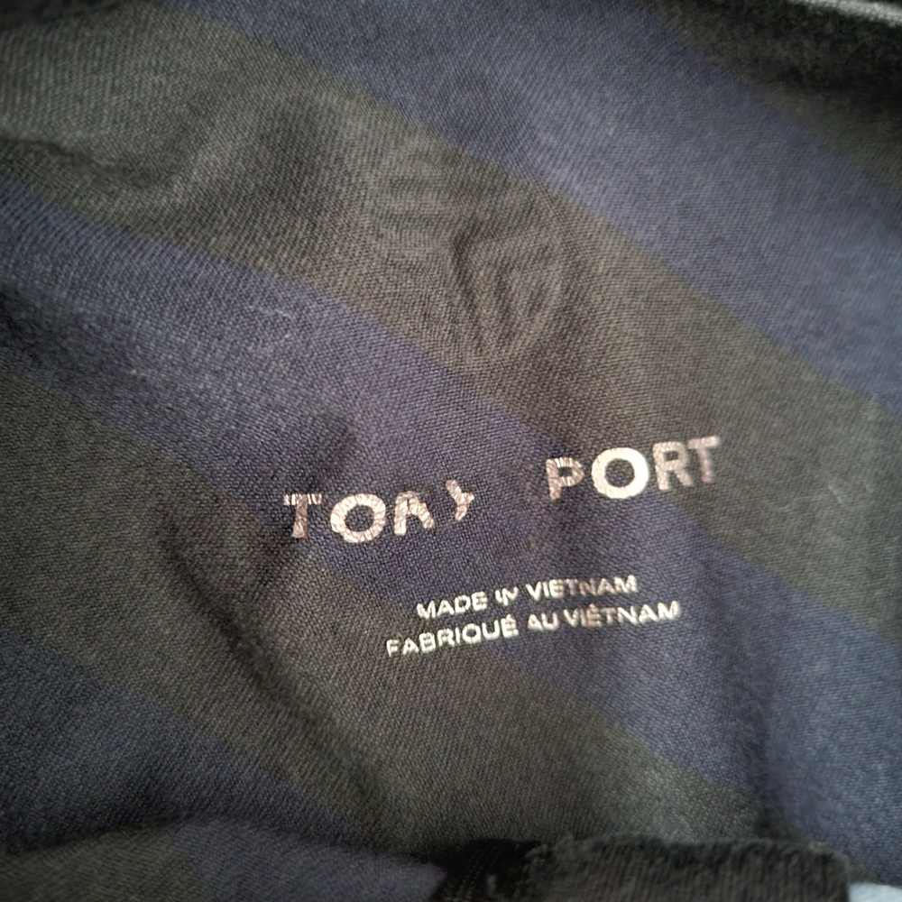 Tory Sport Navy and Black Striped Top - Picture 4 of 5
